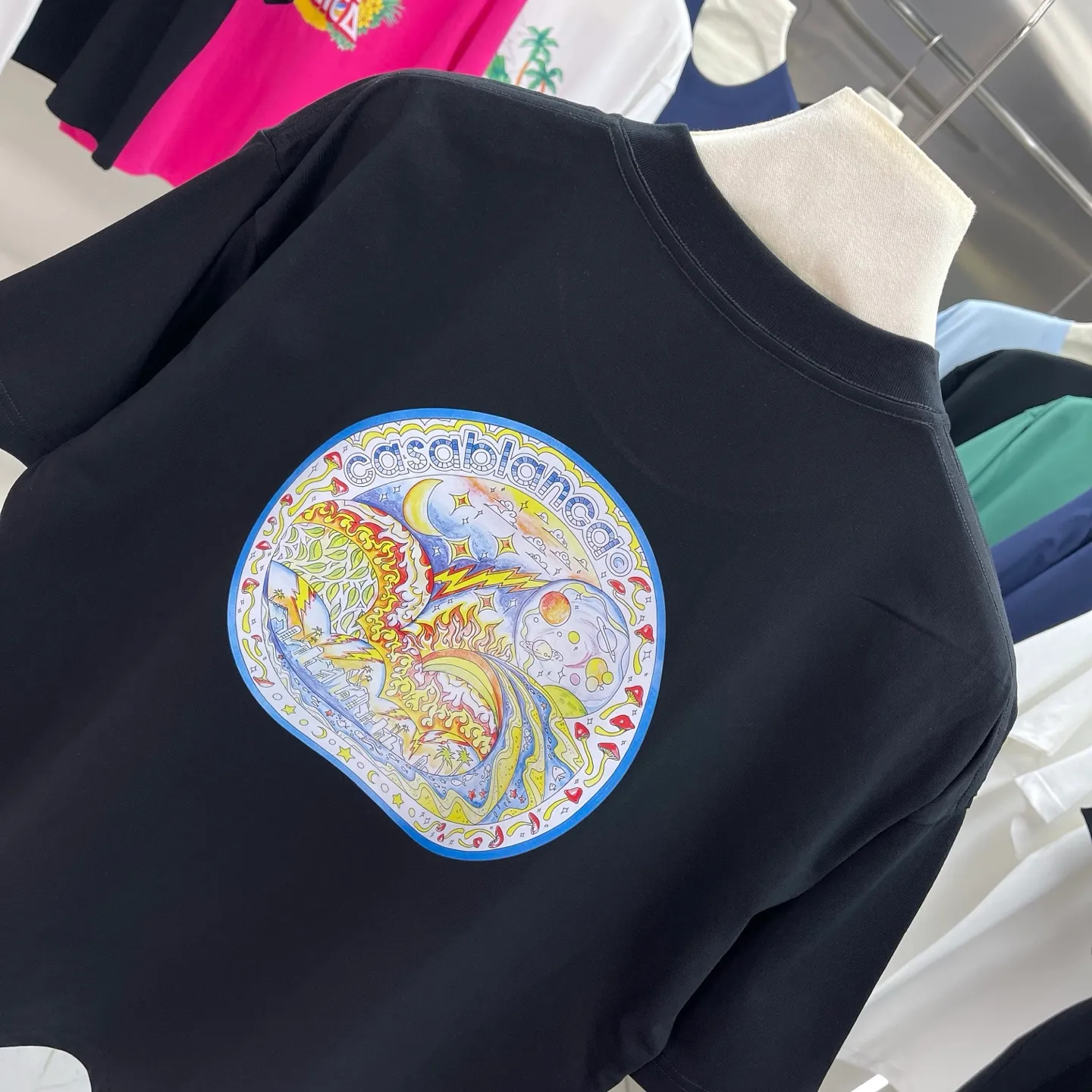 25ss New Arrival Casablanca Classic Series T ～ ， ， 。 ， Classic ， In Stock ！ ：White Black Royal Blue Size：S M L XL XXL